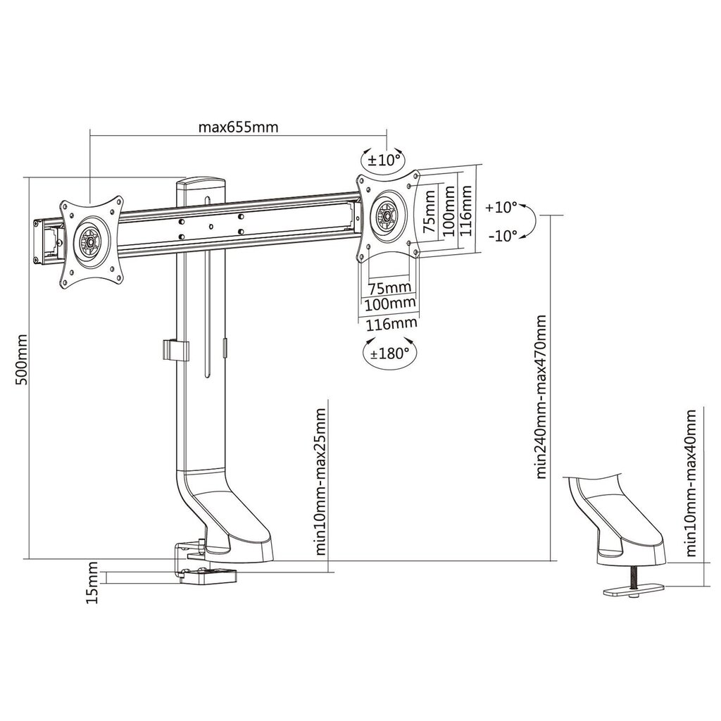 Maclean MC-854 hinta ja tiedot | TV-seinätelineet | hobbyhall.fi