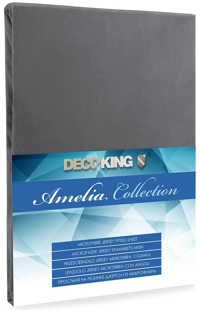 Patjan suojus DecoKing Jersey Amelia Collection, 80x200 cm, grafiitti hinta ja tiedot | Lakanat | hobbyhall.fi