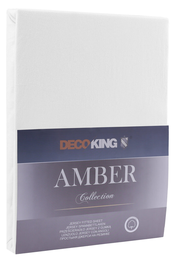 Muotoonommeltu lakana DecoKing Jersey Amber White, 120x200 cm hinta ja tiedot | Lakanat | hobbyhall.fi