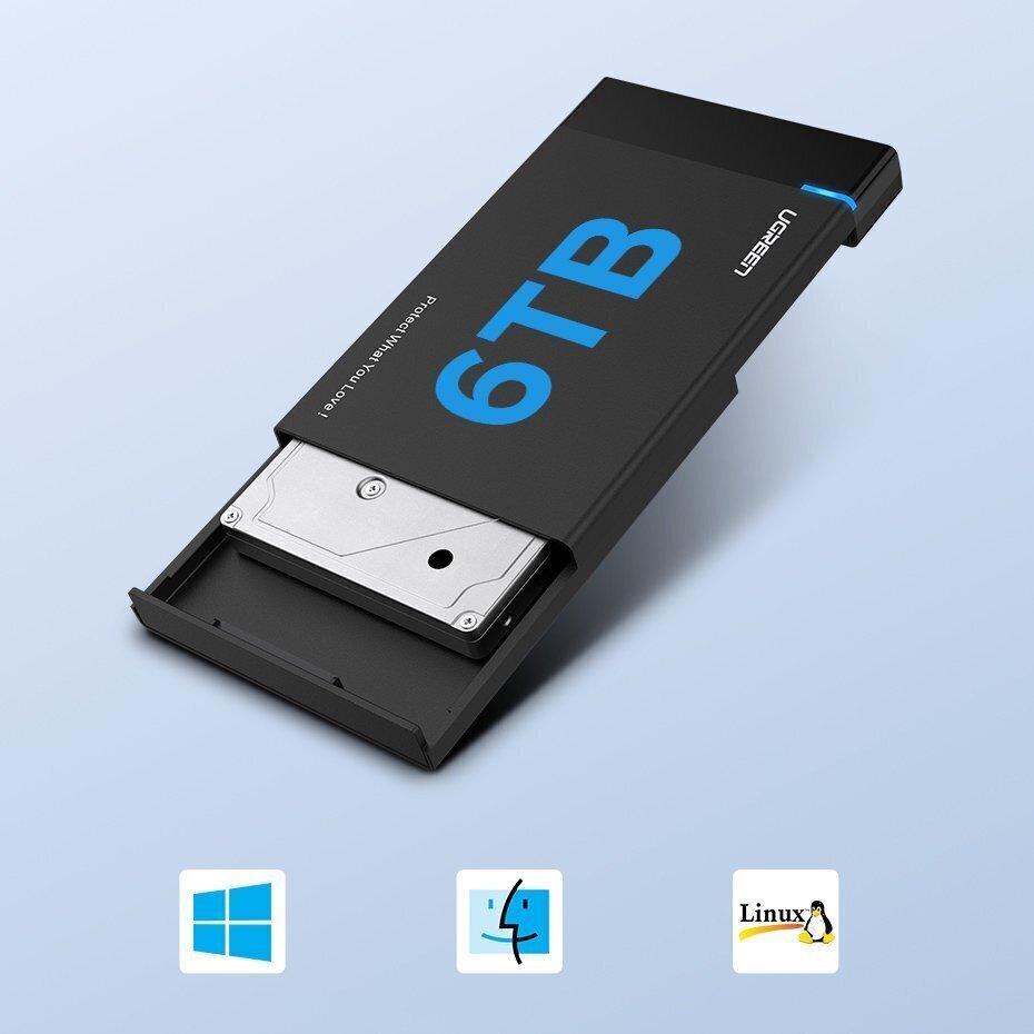 Ugreen US221 HDD/SSD,SATA 3.0, USB-C hinta ja tiedot | Ulkoiset kovalevyt | hobbyhall.fi