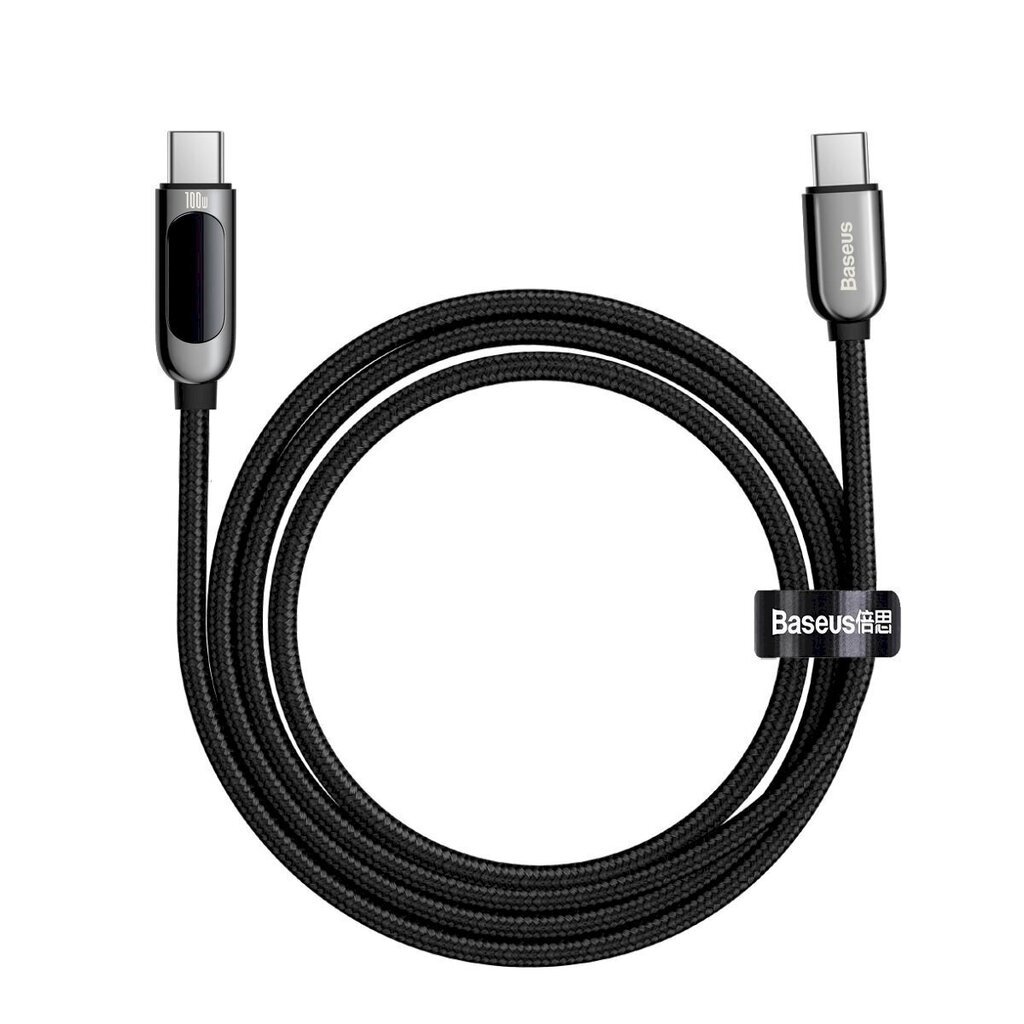 USB-C-kaapeli USB-C Baseus Cafule, 100 W, 1 m (musta) hinta ja tiedot | Puhelinkaapelit | hobbyhall.fi
