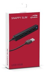 USBjakaja Speedlink Snappy Slim, 4 x USB 20 (SL140000BK), musta hinta ja tiedot | Adapterit | hobbyhall.fi