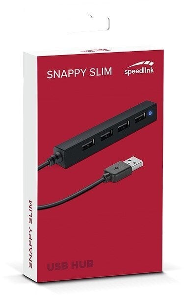 USBjakaja Speedlink Snappy Slim, 4 x USB 20 (SL140000BK), musta hinta ja tiedot | Adapterit | hobbyhall.fi