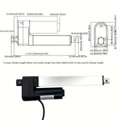 DC 12V 800N Lineaarinen Toimilaite 10mm/s Nopeus Ilmaisilla Kiinnikkeillä hinta ja tiedot | Mikrokontrollerit | hobbyhall.fi