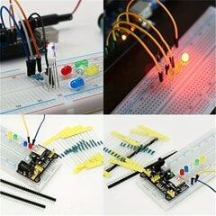 DIY Project Starter Kit Arduino UNO R3 Sarja Elektroninen DIY Sisältää Piirikytkentäkytkin Laatikko 830 Liitäntäpistettä Leipälevy hinta ja tiedot | Mikrokontrollerit | hobbyhall.fi