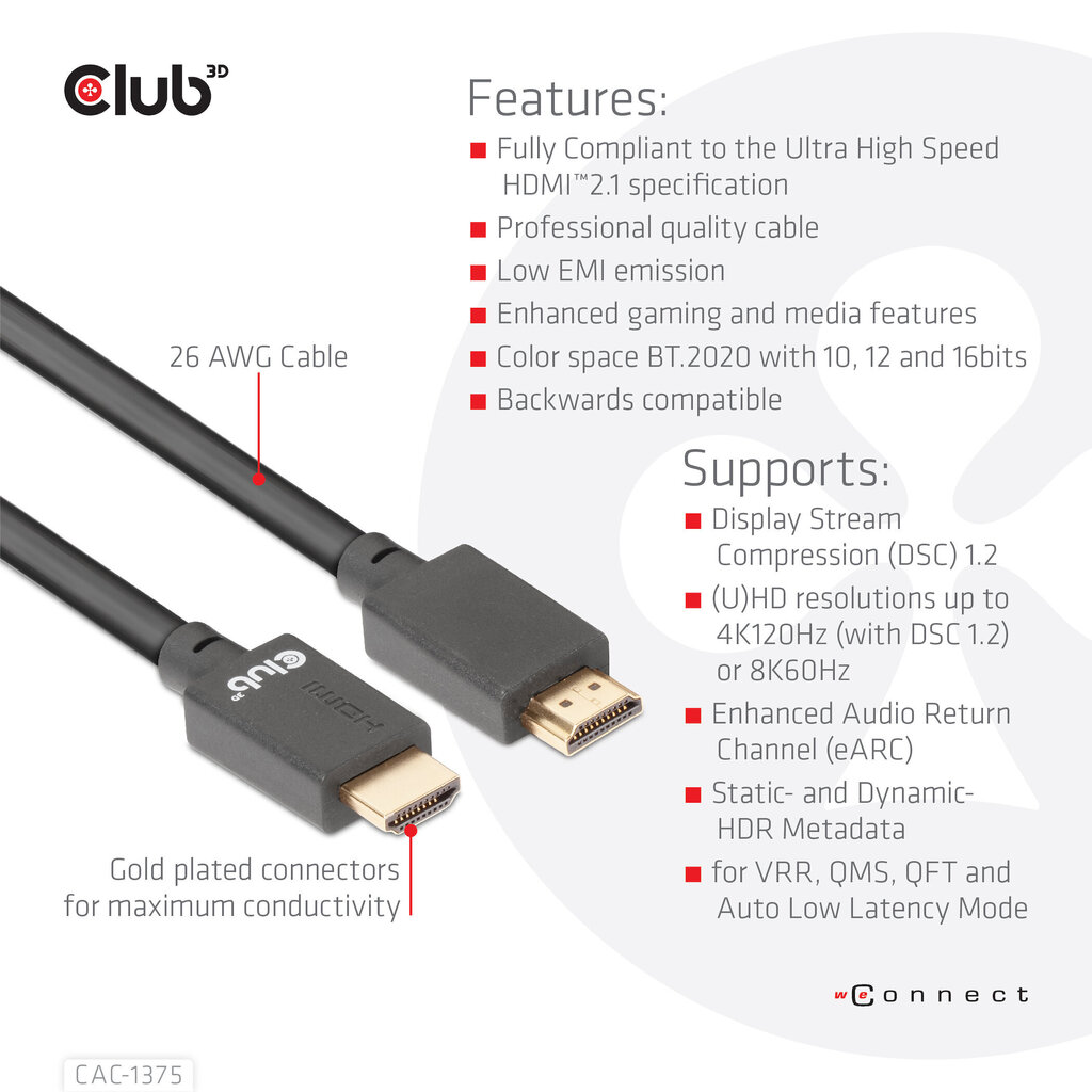 Club 3D CAC-1375 hinta ja tiedot | Kaapelit ja adapterit | hobbyhall.fi