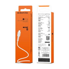 Borofone BX16 Strong & Flexible Universal Micro USB 2A Data & Charging Cable 1m White hinta ja tiedot | Puhelinkaapelit | hobbyhall.fi