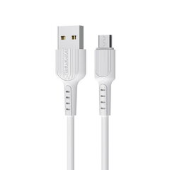 Borofone BX16 Strong & Flexible Universal Micro USB 2A Data & Charging Cable 1m White hinta ja tiedot | Puhelinkaapelit | hobbyhall.fi