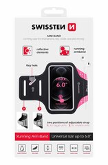 Swissten Armbag Case for phones up to 6 inches Pink hinta ja tiedot | Puhelintelineet | hobbyhall.fi