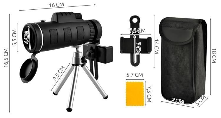 RoGer Tripod Stand / Lens Telescope / Black hinta ja tiedot | Selfie-tikut ja -telineet | hobbyhall.fi