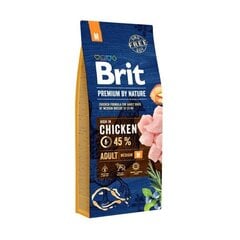 Brit Premium by Nature Adult M täysravinto aikuisille koirille 3kg hinta ja tiedot | Koiran kuivaruoka | hobbyhall.fi