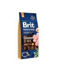 Brit Premium by Nature Adult M täysravinto aikuisille koirille 15kg hinta ja tiedot | Brit Premium By Nature Lemmikit | hobbyhall.fi