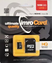 Imro 10, 128 Gt, UHS-I ADP hinta ja tiedot | Puhelimen muistikortit | hobbyhall.fi