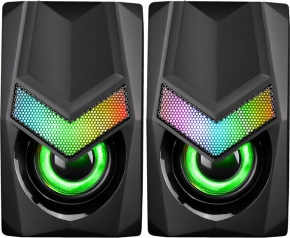 "marvo speakers sg-118, 2.0, 6 wattia, musta, äänenvoimakkuuden säätö, pelaaminen, 150 hz-20 khz, rgb-taustavalo hinta ja tiedot | Kaiuttimet | hobbyhall.fi