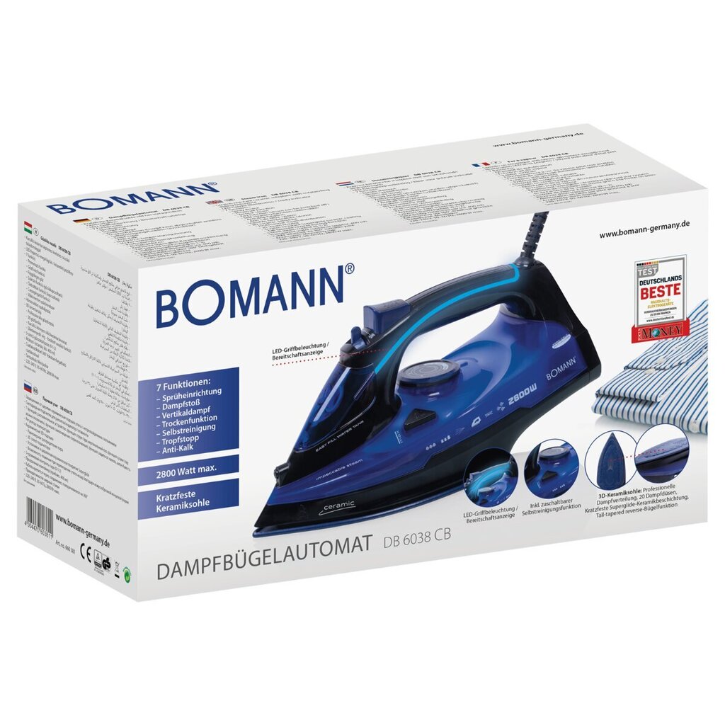Bomann DB6038CB hinta ja tiedot | Silitysraudat | hobbyhall.fi