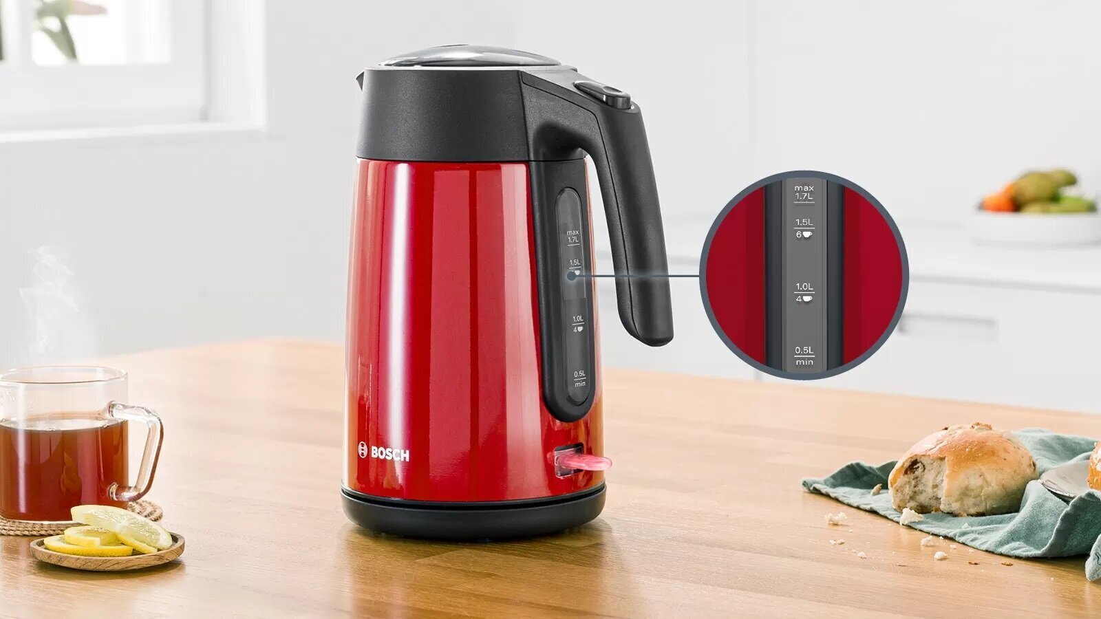 Bosch TWK7L464 Vedenkeitin, 1,7 l hinta ja tiedot | Vedenkeittimet | hobbyhall.fi