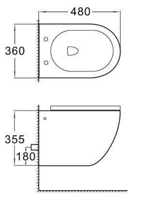 WC-setti Mexen 5in1 Fenix Slim wc-istuimella Lena Rimless Slim, musta hinta ja tiedot | WC-istuimet | hobbyhall.fi