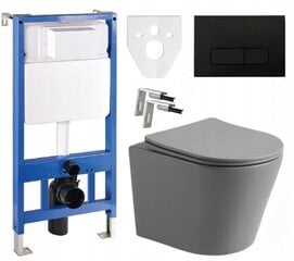WC-setti Mexen 5in1 Fenix Slim wc-istuimella Rico Rimless Slim, Light grey mat hinta ja tiedot | WC-istuimet | hobbyhall.fi