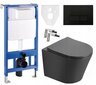 WC-setti Mexen 5in1 Fenix Slim wc-istuimella Rico Rimless Slim, tummanharmaa matta hinta ja tiedot | WC-istuimet | hobbyhall.fi