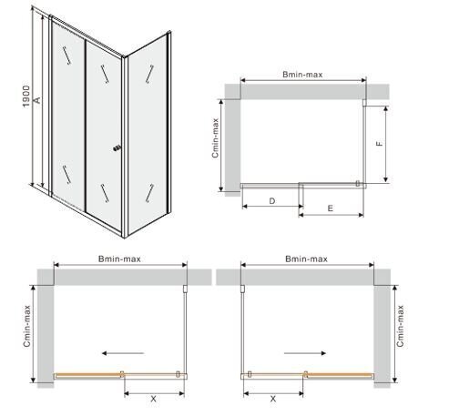 Suihkukaappi Mexen Apia, 120x70,80,90,100 cm, musta hinta ja tiedot | Suihkukaapit ja suihkunurkat | hobbyhall.fi