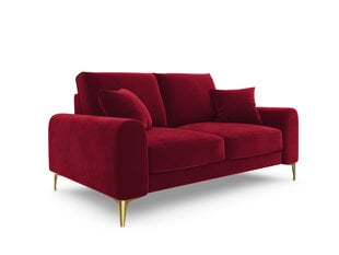 Kahden istuttava sohva Mazzini Sofas Madara, veluuri, punainen/kultainen hinta ja tiedot | Mazzini Sofas Olohuoneen kalusteet | hobbyhall.fi