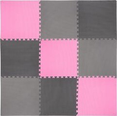 Suojaava lattiamatto One Fitness 60x60x1 cm, 9 kpl, vaaleanpunainen/harmaa hinta ja tiedot | Treenivälineet | hobbyhall.fi