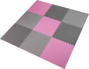 Suojaava lattiamatto One Fitness 60x60x1 cm, 9 kpl, vaaleanpunainen/harmaa hinta ja tiedot | Ei ole määritelty Kuntolaitteet | hobbyhall.fi