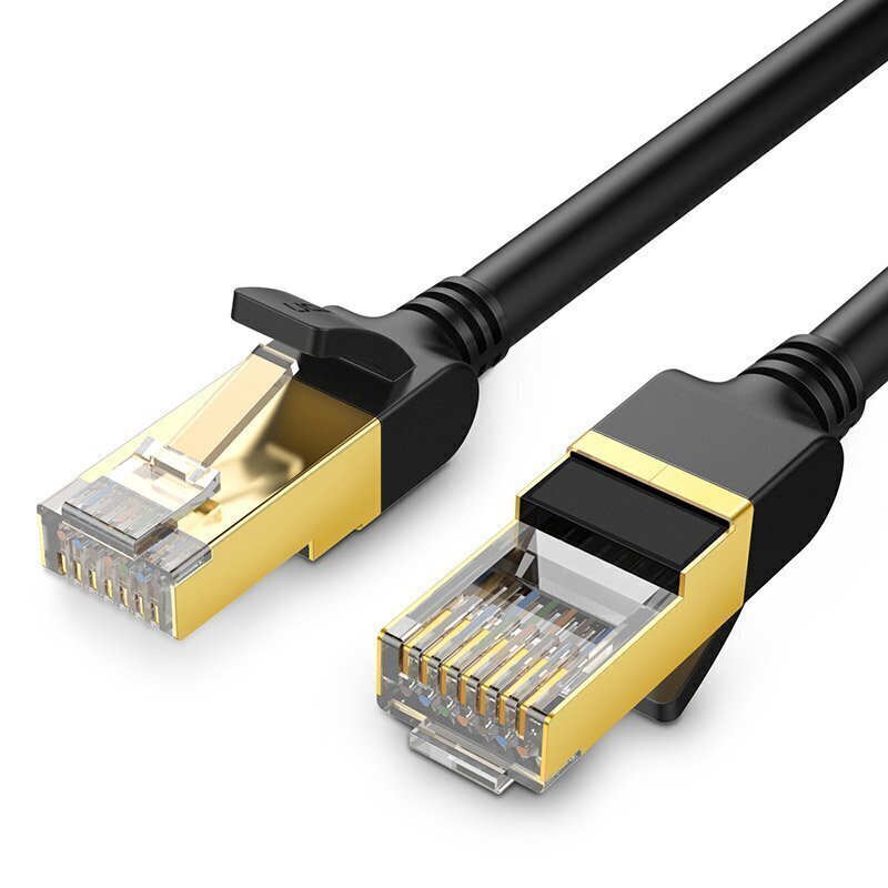 Musta LAN-verkkokaapeli RJ45 Cat 7 STP, 2m hinta ja tiedot | Kaapelit ja adapterit | hobbyhall.fi