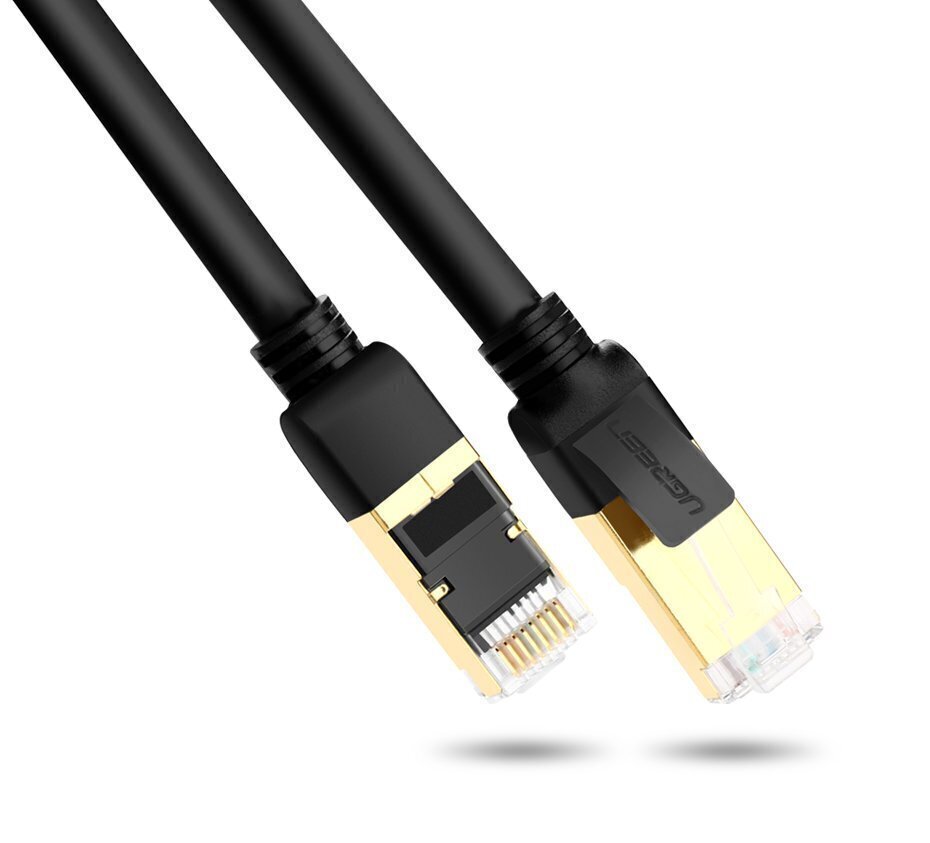 Kaapeli Ugreen Ethernet Patchcord RJ45 Cat 7 STP LAN 10Gbps 2m, musta (11269) hinta ja tiedot | Kaapelit ja adapterit | hobbyhall.fi