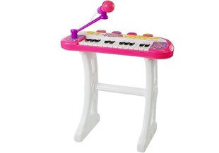 Piano mikrofonilla ja tuolilla, vaaleanpunainen. hinta ja tiedot | Kehittävät lelut | hobbyhall.fi