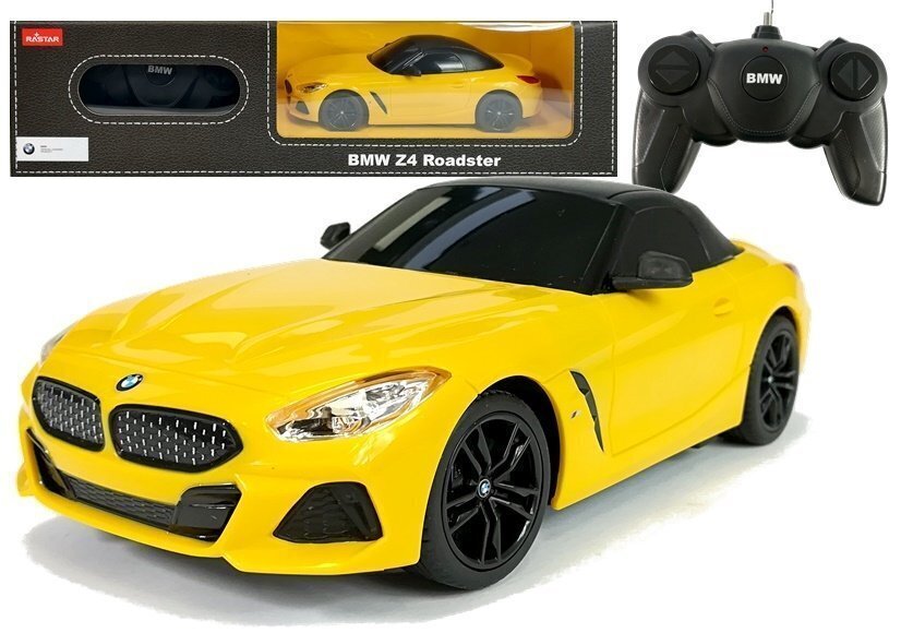 Kauko-ohjattava pikkuauto BMW Z4 Roadster, keltainen hinta ja tiedot | Poikien lelut | hobbyhall.fi