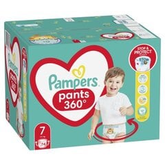 Housuvaipat PAMPERS Pants Monthly Pack, 7 kokoa 17 kg, 74 kpl hinta ja tiedot | Vaipat | hobbyhall.fi