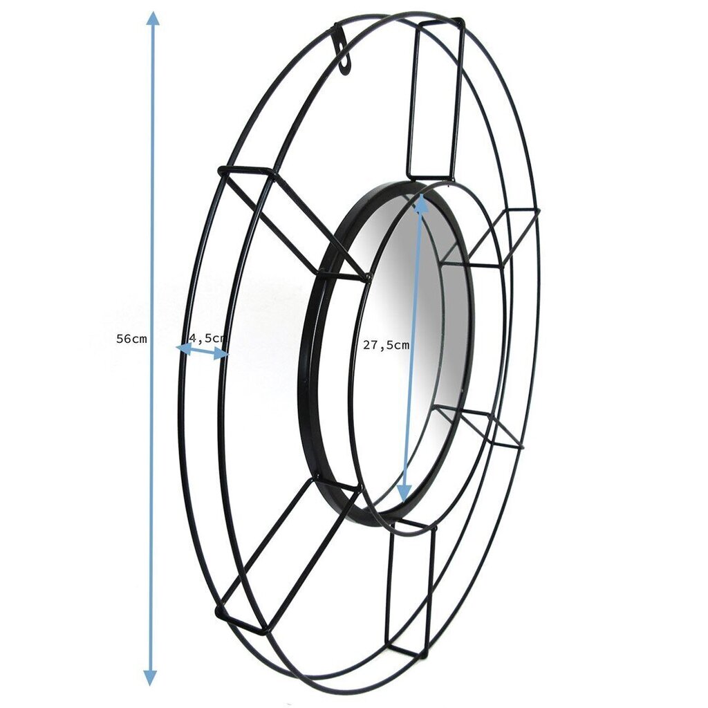 Peili Homede Tesia, 56x56, musta hinta ja tiedot | Peilit | hobbyhall.fi