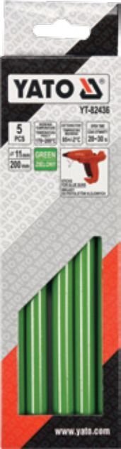 Kuumaliimapuikkoja, vihreä 11,2 x 200mm, 5 kpl (YT-82436) hinta ja tiedot | Käsityökalut | hobbyhall.fi