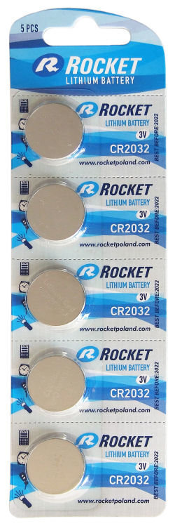 Rocket Lithium CR2032 akut, 5 kpl hinta ja tiedot | Paristot | hobbyhall.fi