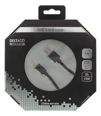 Deltaco USBC-1284, USB A, USB C, 1m hinta ja tiedot | Deltaco Puhelimet, älylaitteet ja kamerat | hobbyhall.fi