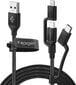 Kaapeli Spigen C10i3 3in1 Type-C & Lightning & Micro-USB, 150cm, musta. hinta ja tiedot | Puhelinkaapelit | hobbyhall.fi