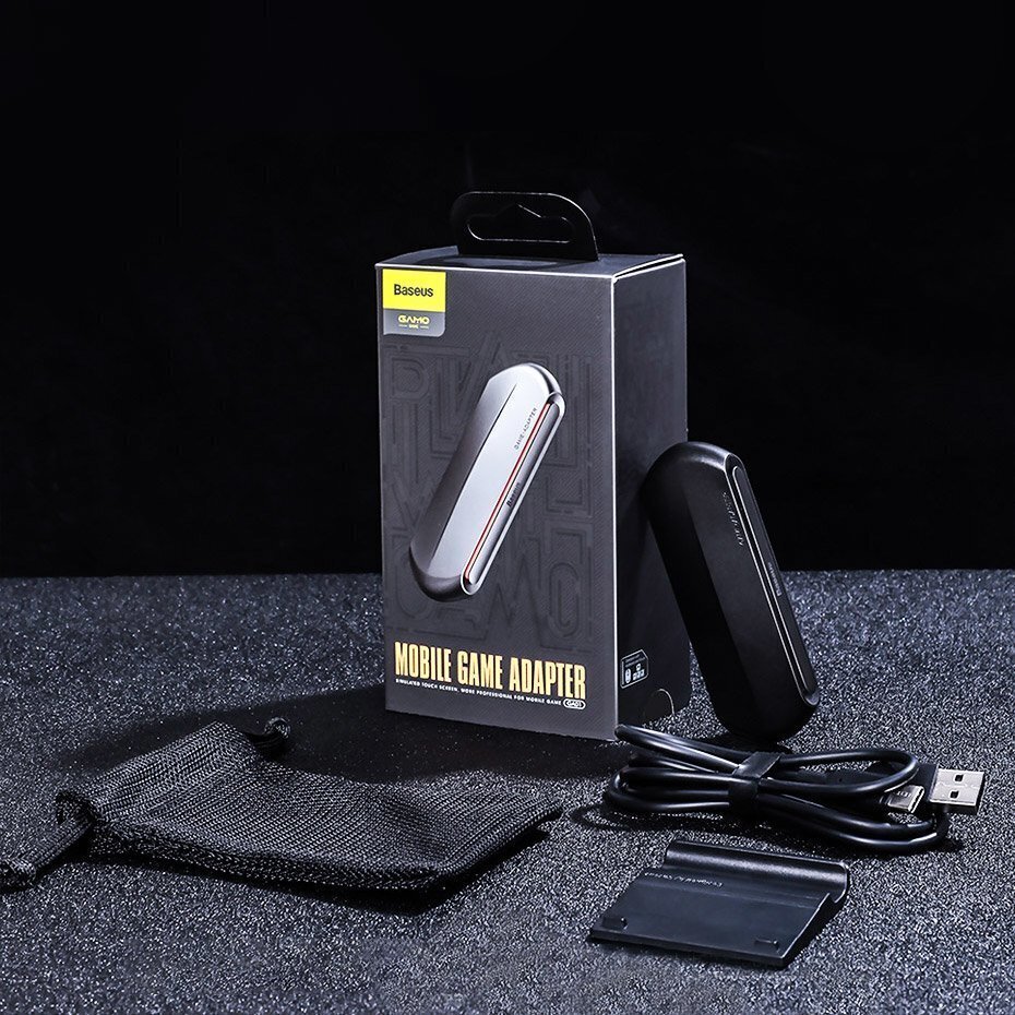 Baseus Gamo -mobiilipelisovitin 2x USB HUB GA01 musta näppäimistölle ja hiirelle (GMGA01-01). hinta ja tiedot | Puhelinkaapelit | hobbyhall.fi