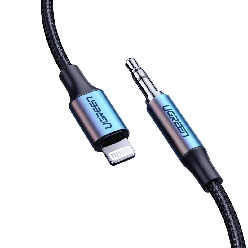 Ugreen MFI Lightning - 3,5 mm:n miniliitin äänikaapeli AUX-kuulokeadapteri harmaa (70509). hinta ja tiedot | Puhelinkaapelit | hobbyhall.fi