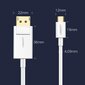 Ugreen yksisuuntainen C-tyypin USB-näyttöportti 4K 1,5 m sovitinkaapeli valkoinen (MM139) hinta ja tiedot | Puhelinkaapelit | hobbyhall.fi