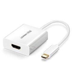 Ugreen USB Type C (urosliitäntä) - HDMI (naarasliitäntä) -sovitin valkoinen (40273) hinta ja tiedot | Ugreen Muut autoilun lisätarvikkeet | hobbyhall.fi