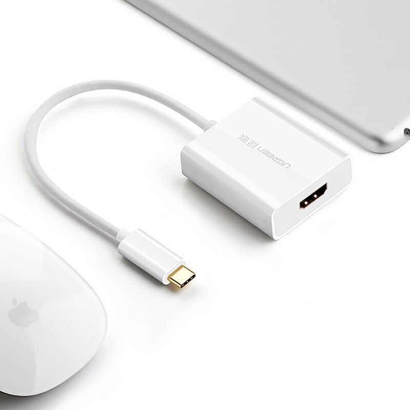 Ugreen USB Type C (urosliitäntä) - HDMI (naarasliitäntä) -sovitin valkoinen (40273) hinta ja tiedot | Puhelinkaapelit | hobbyhall.fi