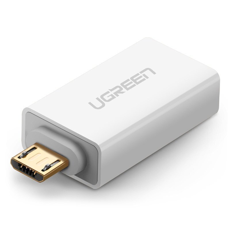 Ugreen Micro-USB–USB 2.0 OTG -sovitin, valkoinen (US195) hinta ja tiedot | Puhelinkaapelit | hobbyhall.fi