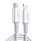 Ugreen USB C–Lightning Kaapeli, 3 A ,0,25 m, valkoinen (US171) hinta ja tiedot | Puhelinkaapelit | hobbyhall.fi