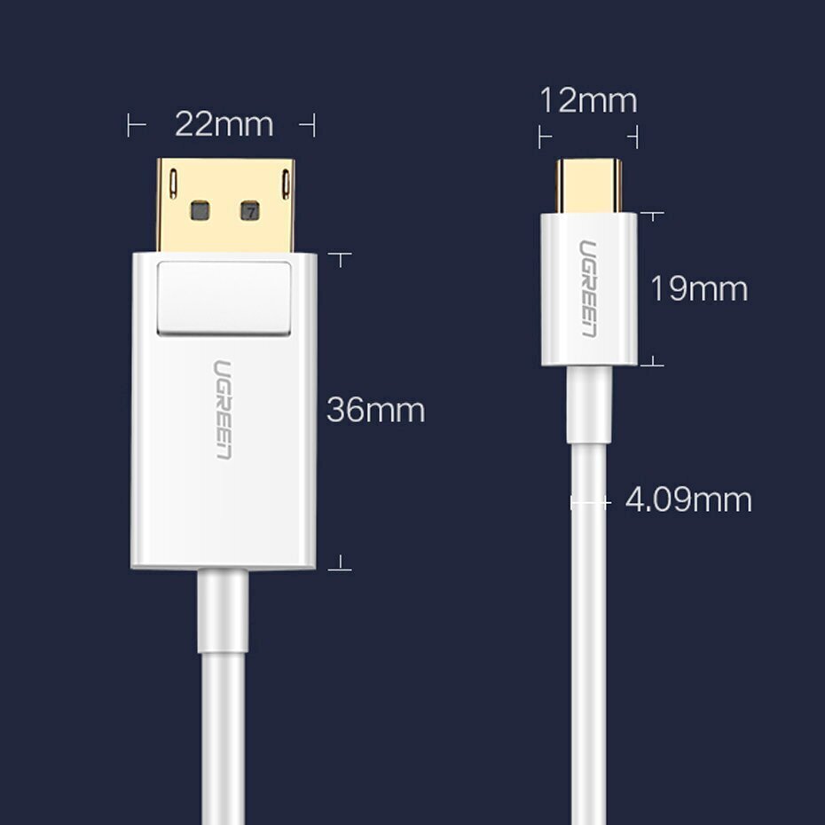 Ugreen USB-C-Display Port-kaapeli, 4 K, 1,5 m (MM139) hinta ja tiedot | Puhelinkaapelit | hobbyhall.fi