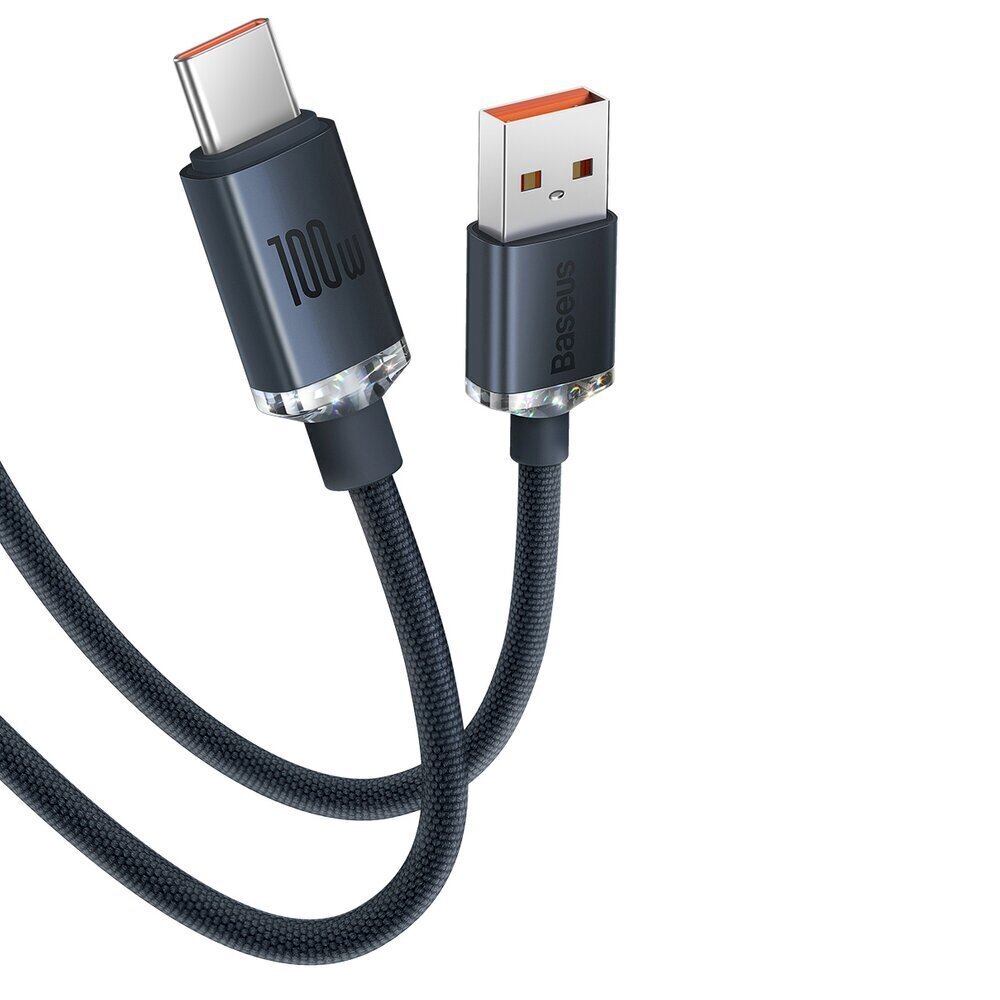 Baseus kristalli kiilto sarja nopea lataus datakaapeli USB tyyppi A USB Type C 100W 2m violetti (CAJY000505) hinta ja tiedot | Puhelinkaapelit | hobbyhall.fi