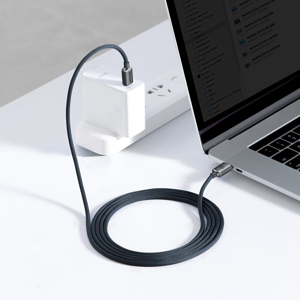 Baseus Crystal Shine -sarjan kaapeli USB-kaapeli nopeaan lataukseen ja tiedonsiirtoon USB Type C - USB Type C 100W 2m musta (CAJY000701) hinta ja tiedot | Puhelinkaapelit | hobbyhall.fi