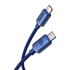 Baseus Crystal Shine -sarjan kaapeli USB-kaapeli nopeaan lataukseen ja tiedonsiirtoon USB Type C - USB Type C 100W 2m sininen (CAJY000703) hinta ja tiedot | Puhelinkaapelit | hobbyhall.fi
