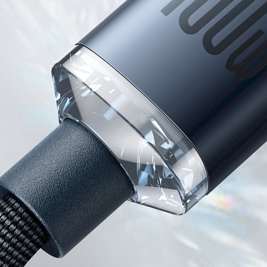 Baseus Crystal Shine -sarjan kaapeli USB-kaapeli nopeaan lataukseen ja tiedonsiirtoon USB Type C - USB Type C 100W 2m sininen (CAJY000703) hinta ja tiedot | Puhelinkaapelit | hobbyhall.fi