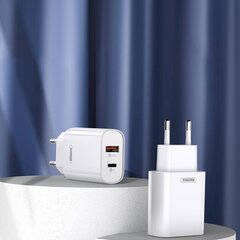 Remax USB / USB-laturi Type C 18W Power Delivery Quick Charge White (RP-U37 Kit White) hinta ja tiedot | Remax Puhelimet, älylaitteet ja kamerat | hobbyhall.fi